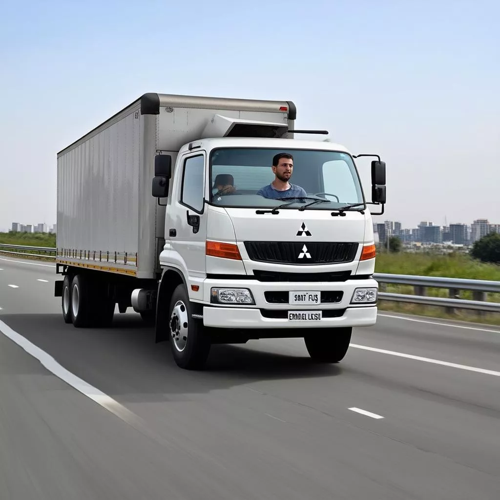 Lái xe tải Mitsubishi