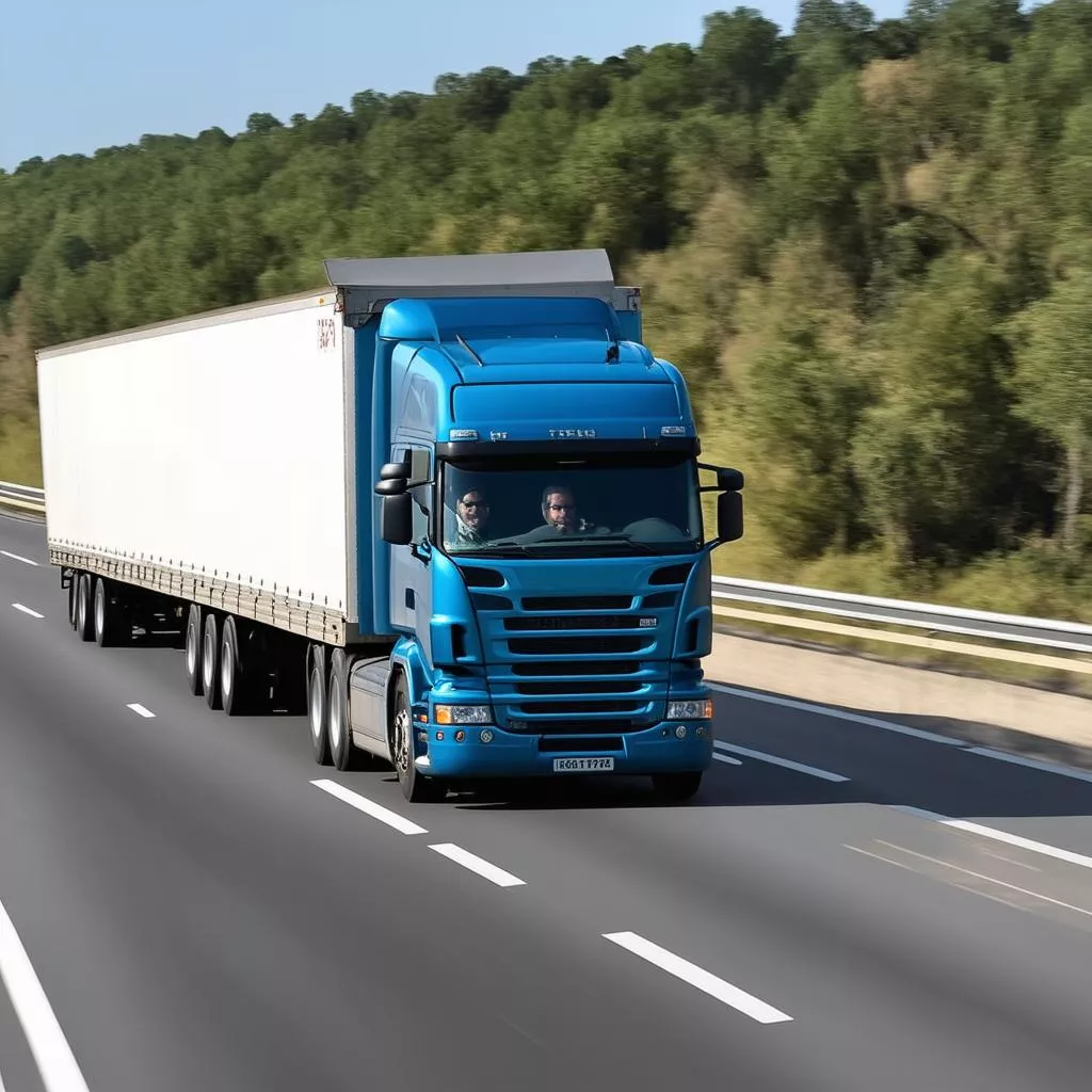 Lái xe tải trên đường cao tốc