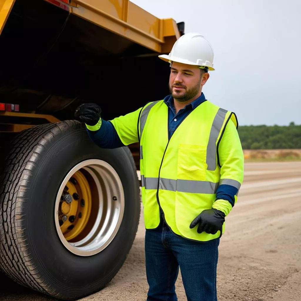 Lái xe tải tự đổ