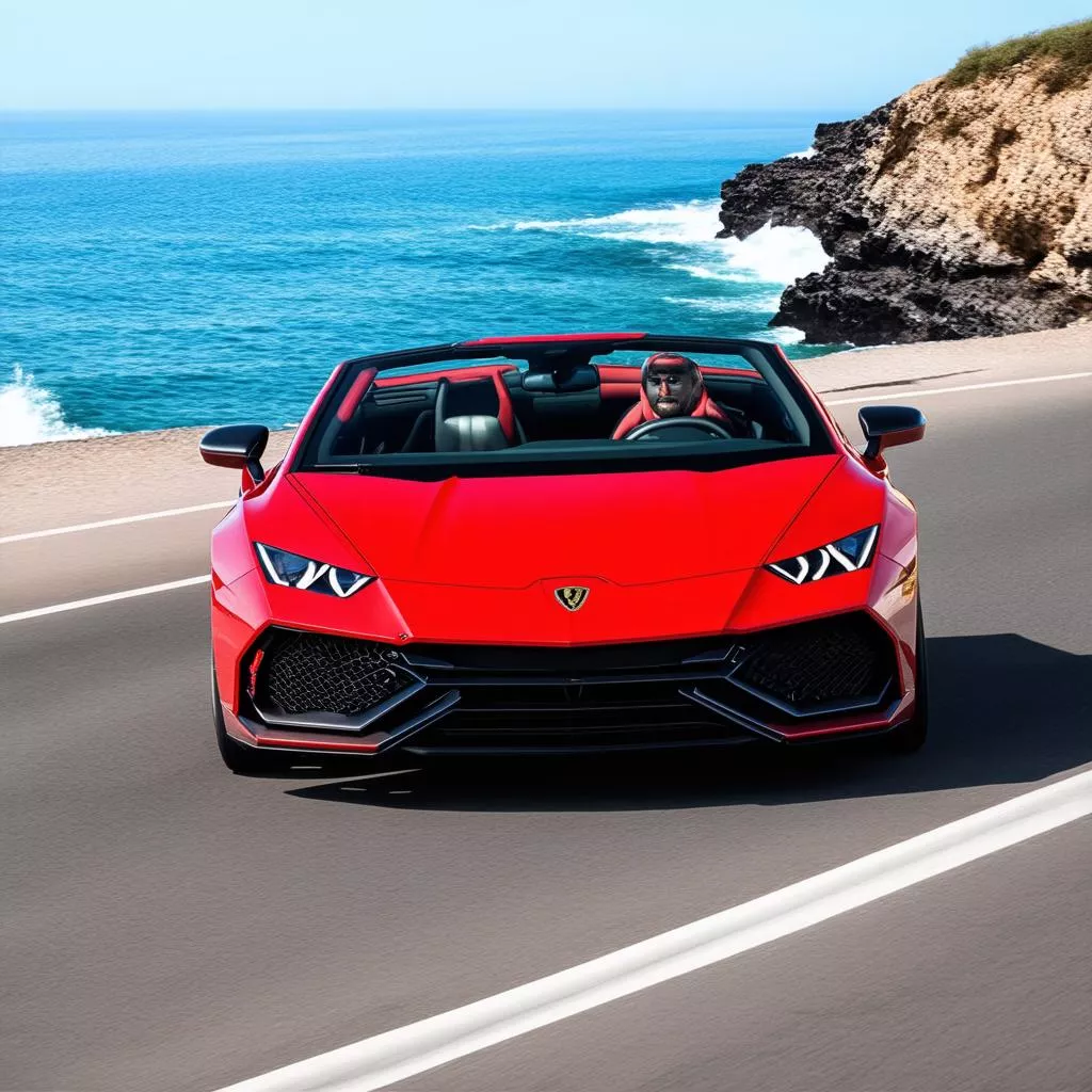 Lamborghini Huracán Evo Spyder màu đỏ