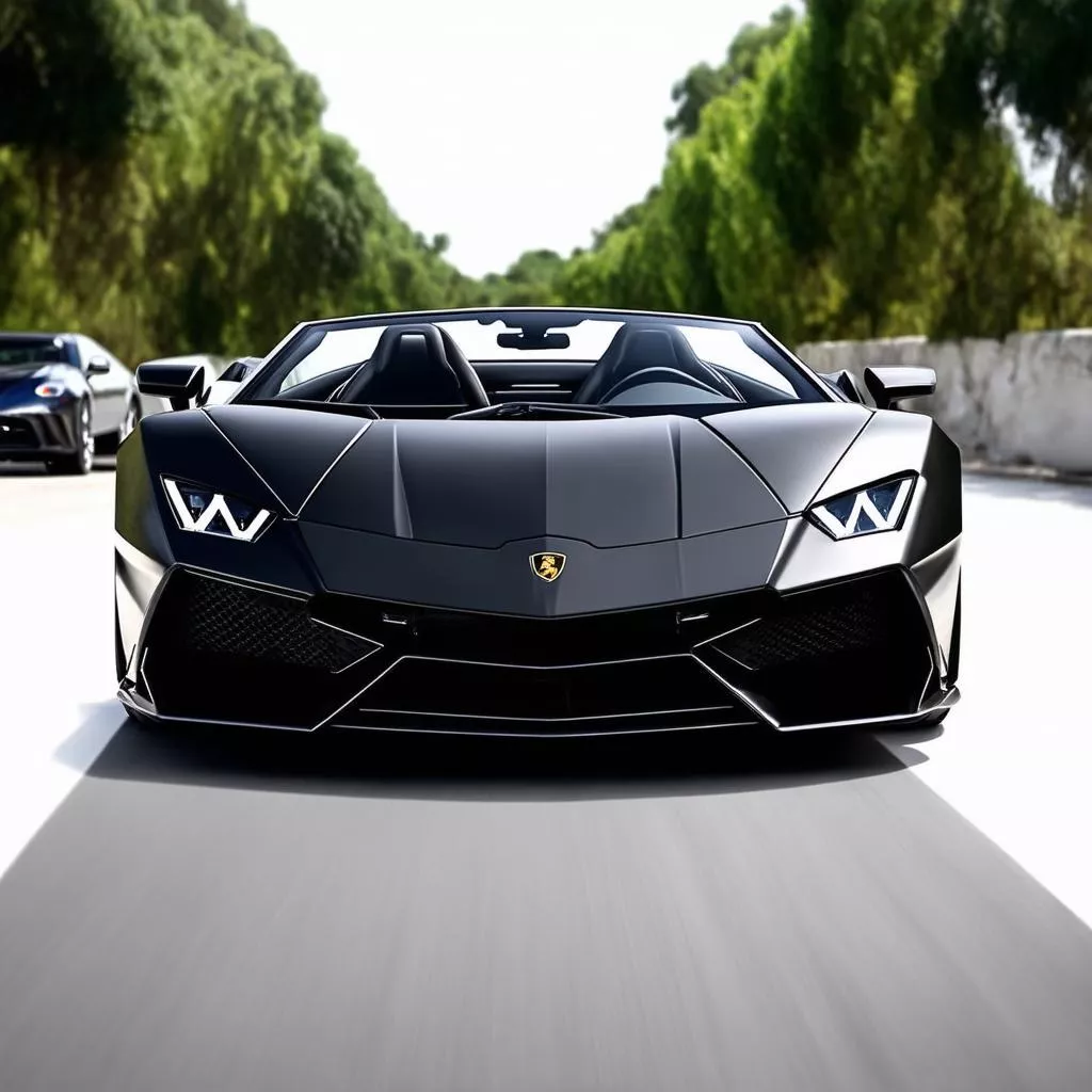 Siêu xe Lamborghini Veneno Roadster màu đen