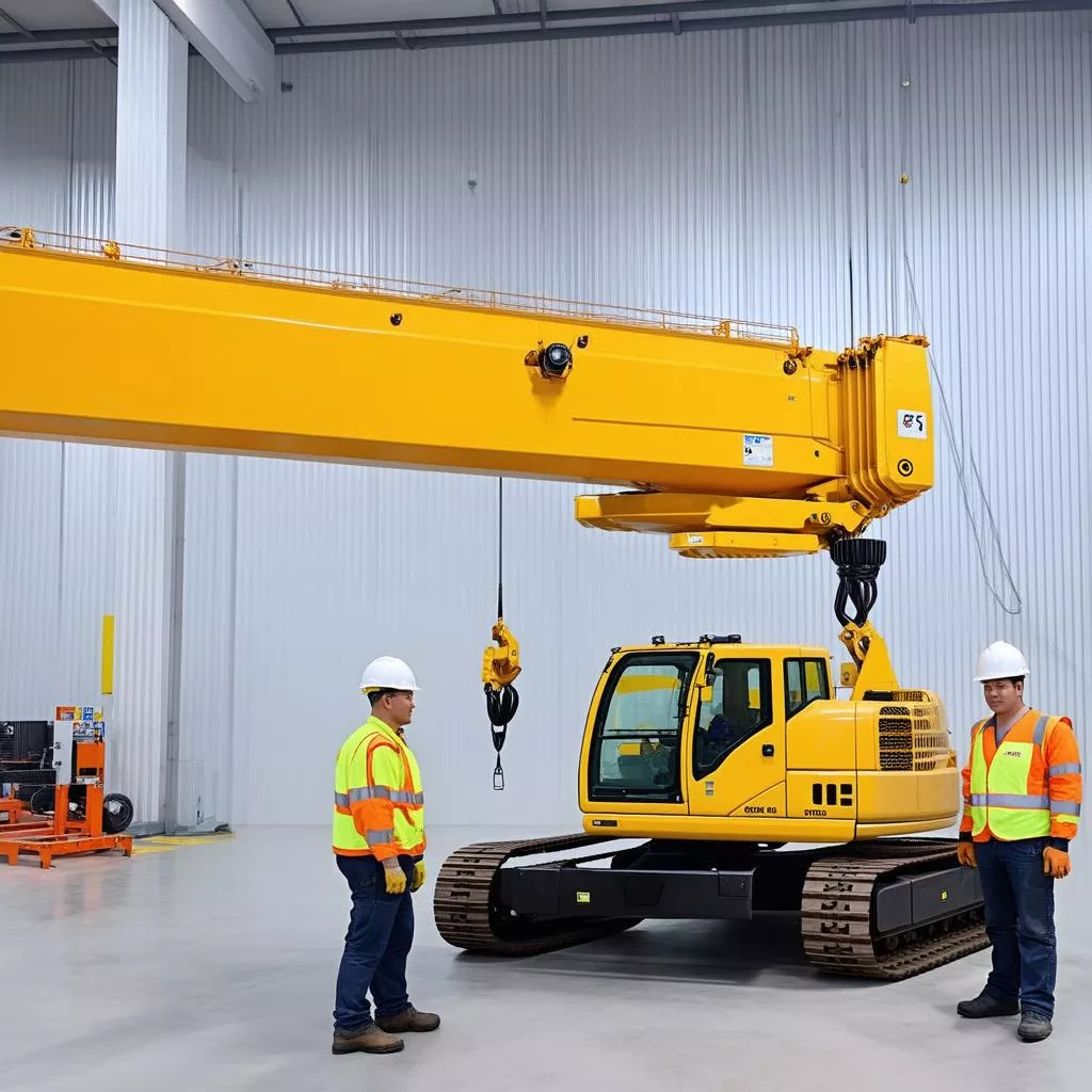 Technical team installing a 3-ton overhead crane