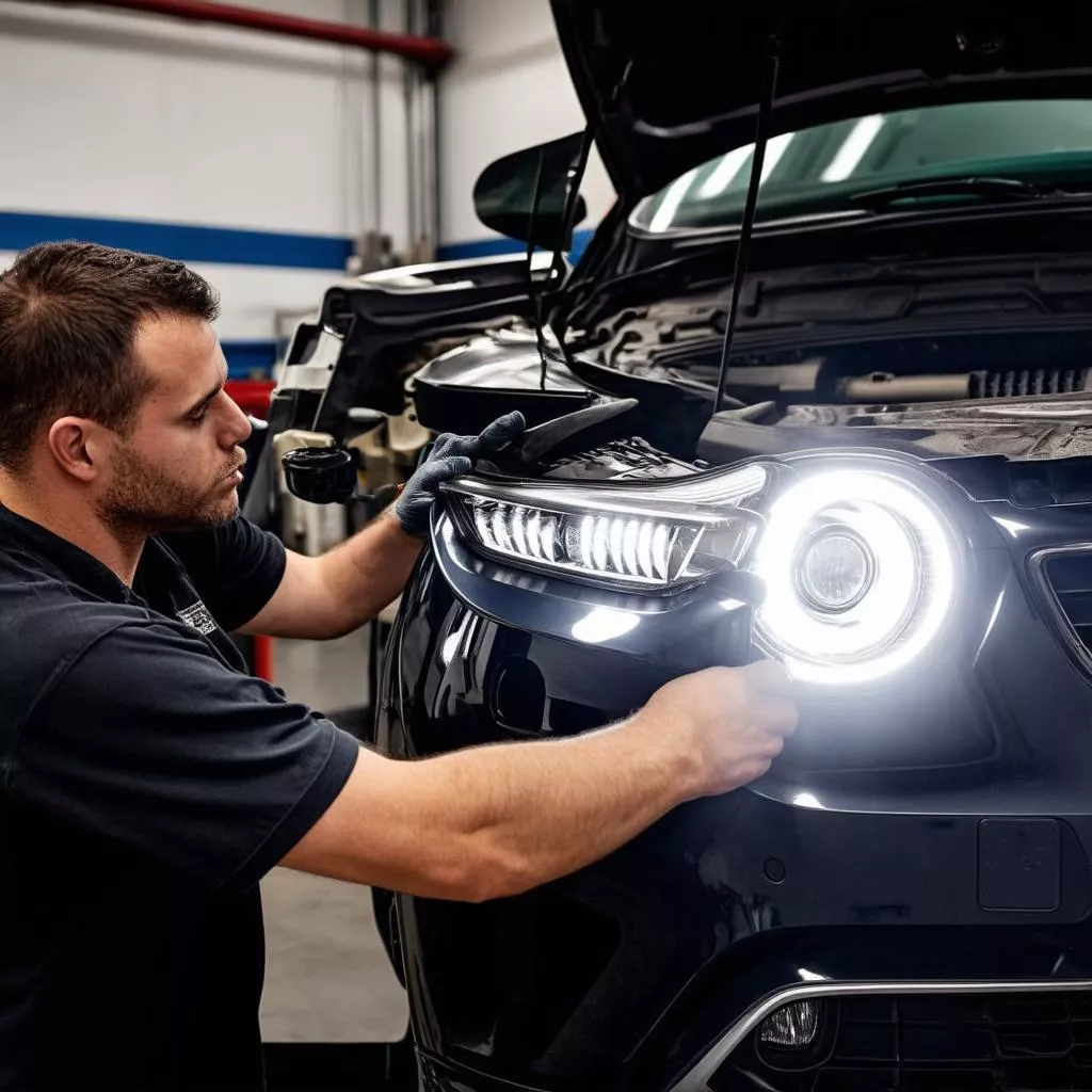 Installazione professionale di fari fendinebbia a LED ad Hanoi