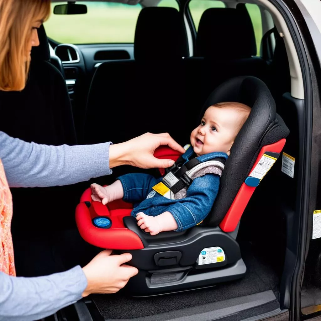 Lắp đặt ghế ngồi ô tô cho bé