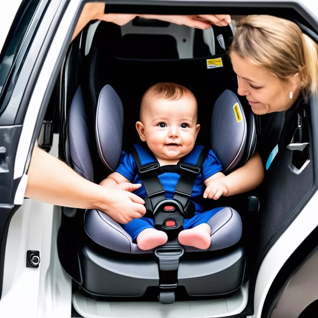 Installing a child car seat