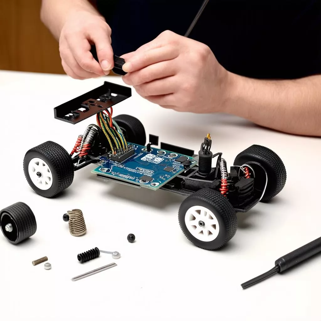 Assemblage d'une voiture télécommandée miniature