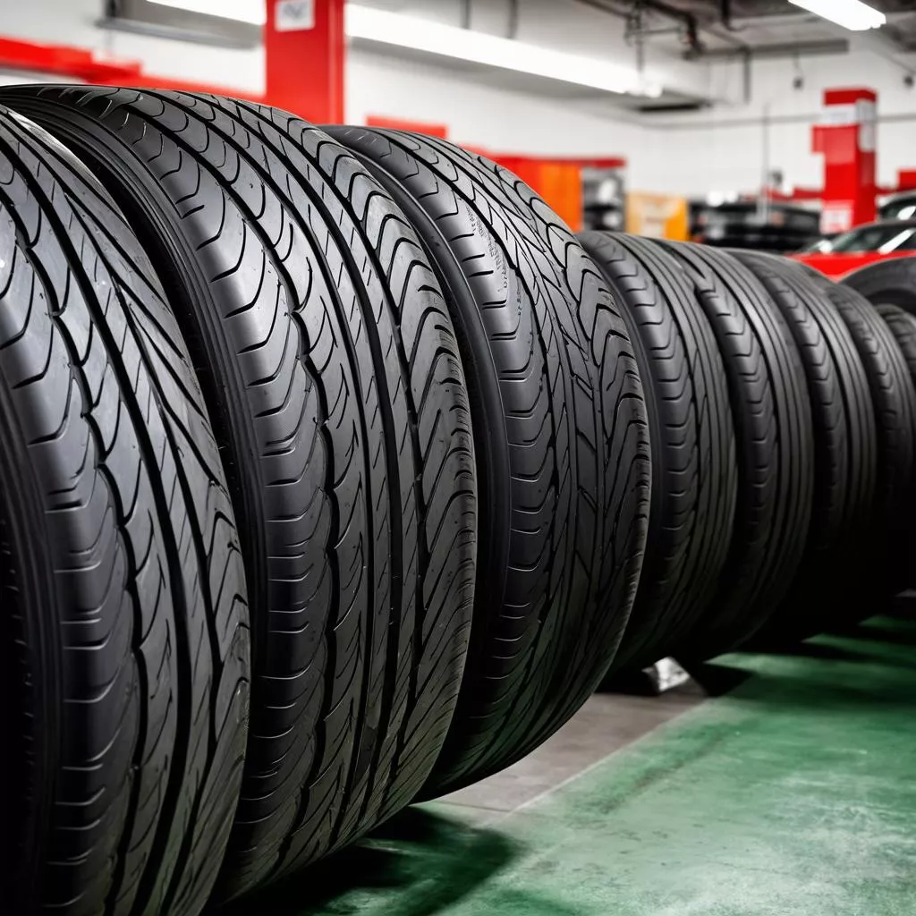 Lốp ô tô tại cửa hàng
