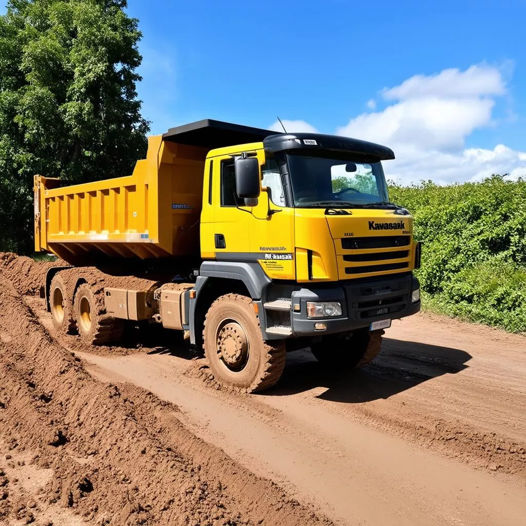 Xe tải lu tĩnh Kawasaki 8 tấn động cơ mạnh mẽ