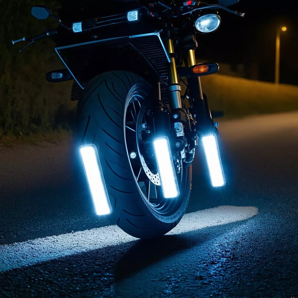 Lắp Đèn Led Van Xe Máy Ban Đêm