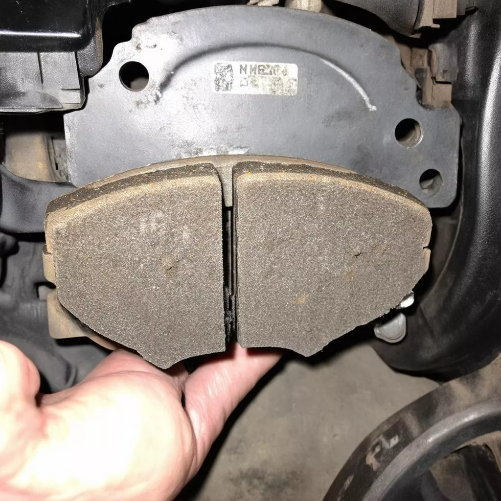 Worn brake pads