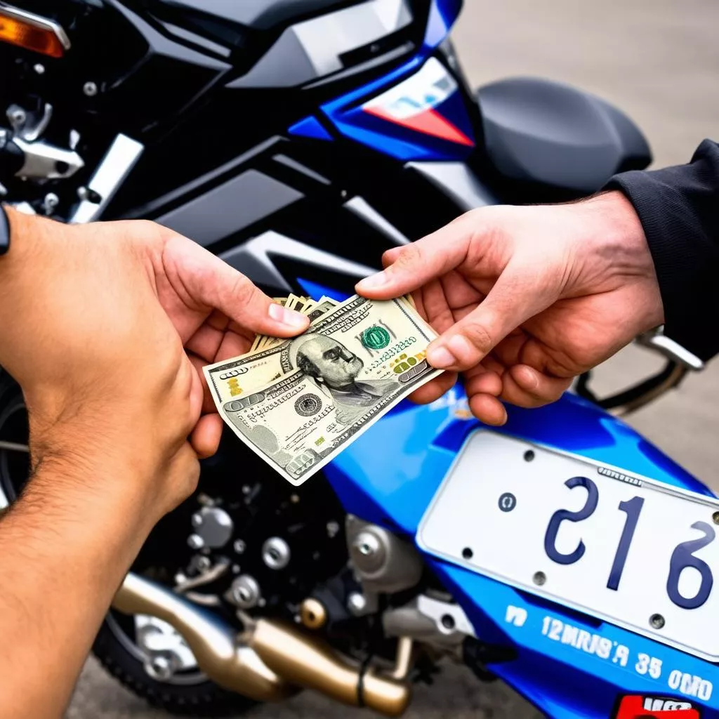 Buying and selling motorcycle license plates