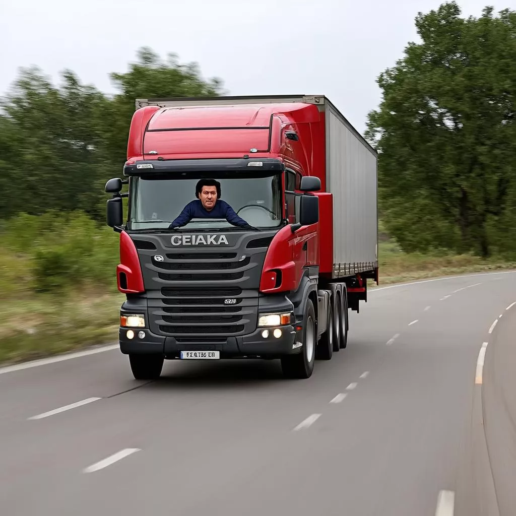 Người Đàn Ông Đang Lái Xe Tải