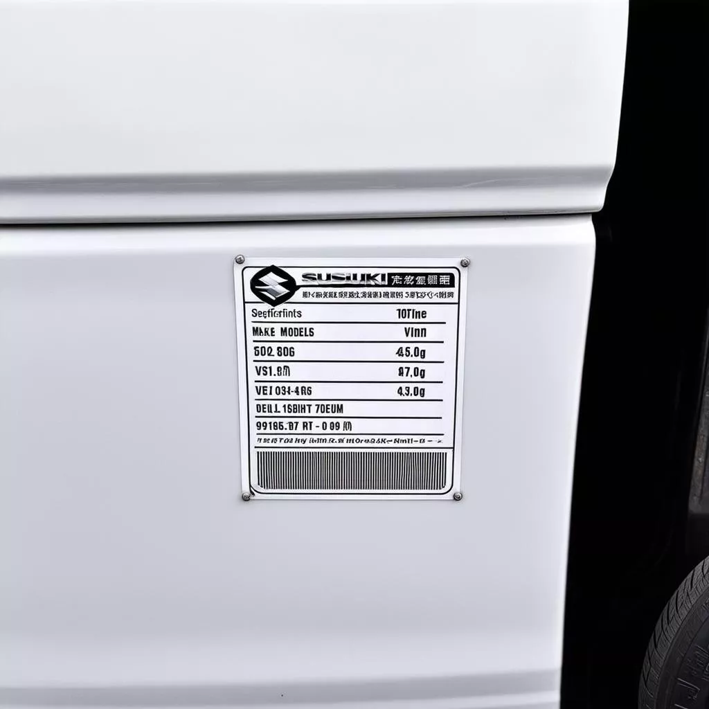 Giải Mã Bí Ẩn Nhãn Thông Số Trên Cửa Xe Suzuki Van