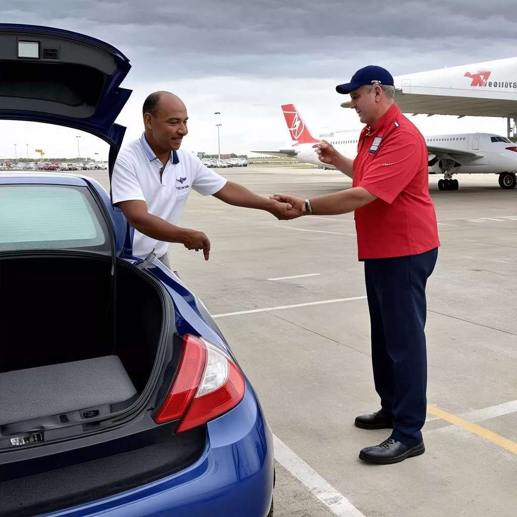 Nhân viên gửi xe ô tô sân bay