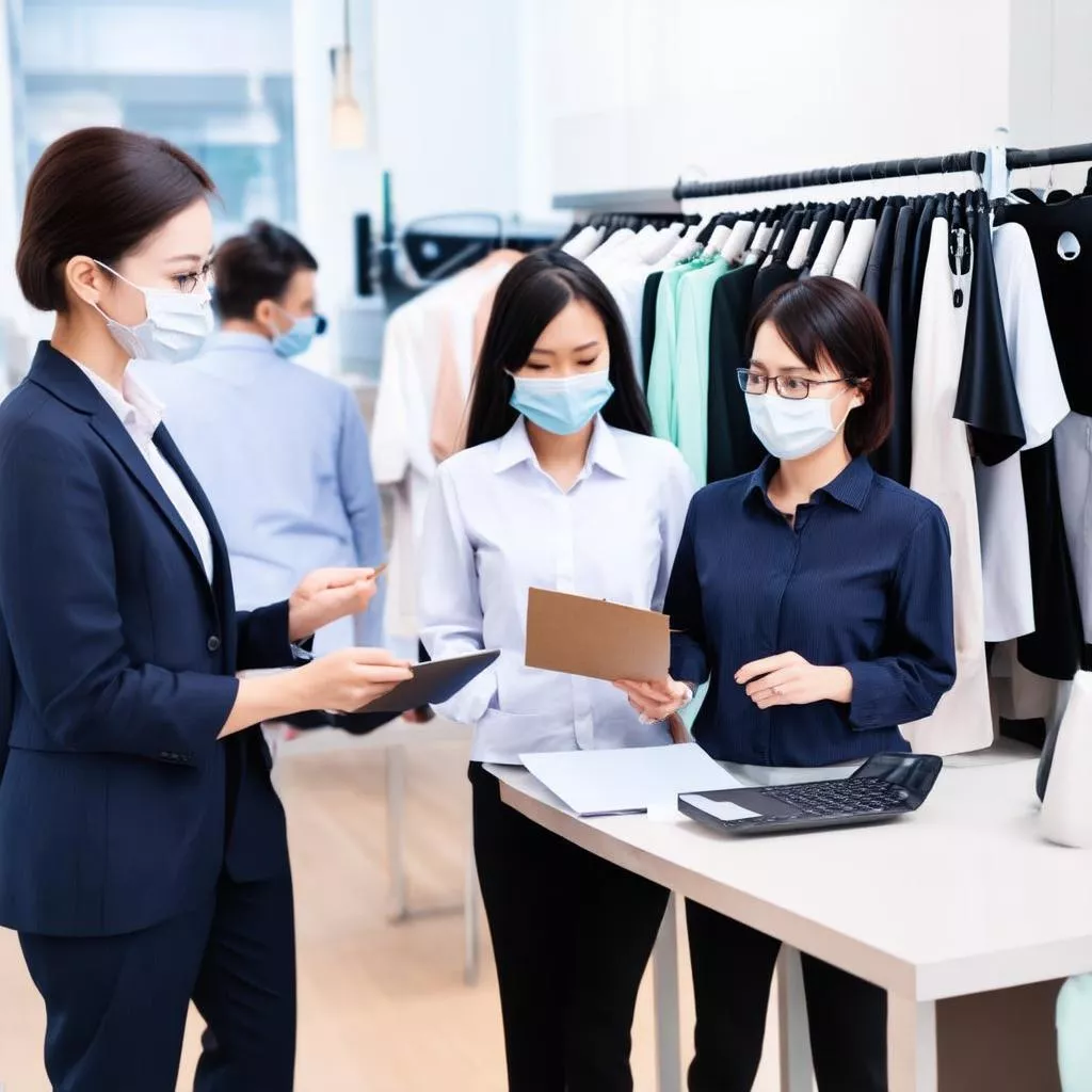 销售人员正在为客户提供咨询