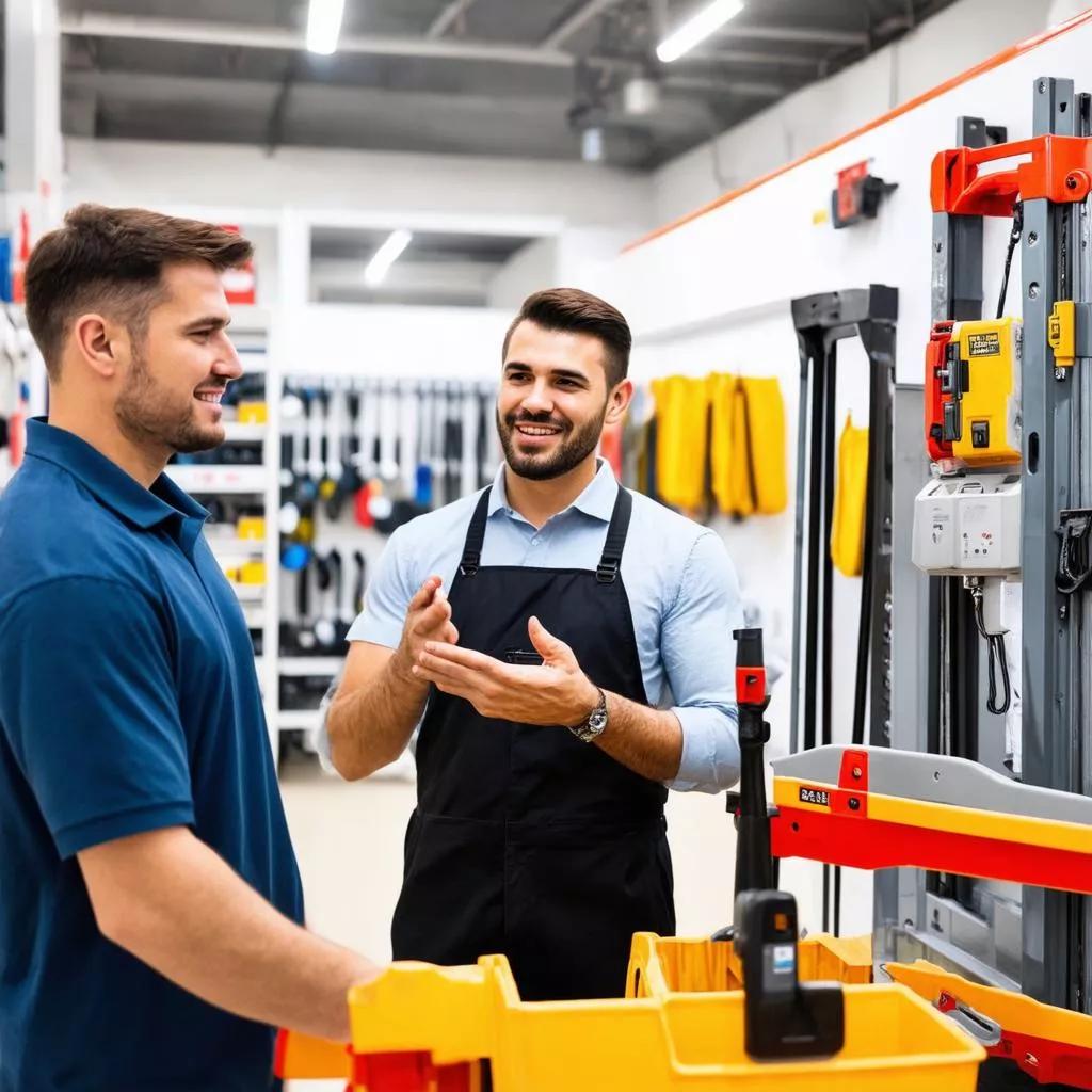 Consultant advising on electric hoists