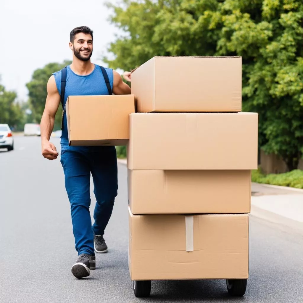 Nhân viên vận chuyển hàng hóa