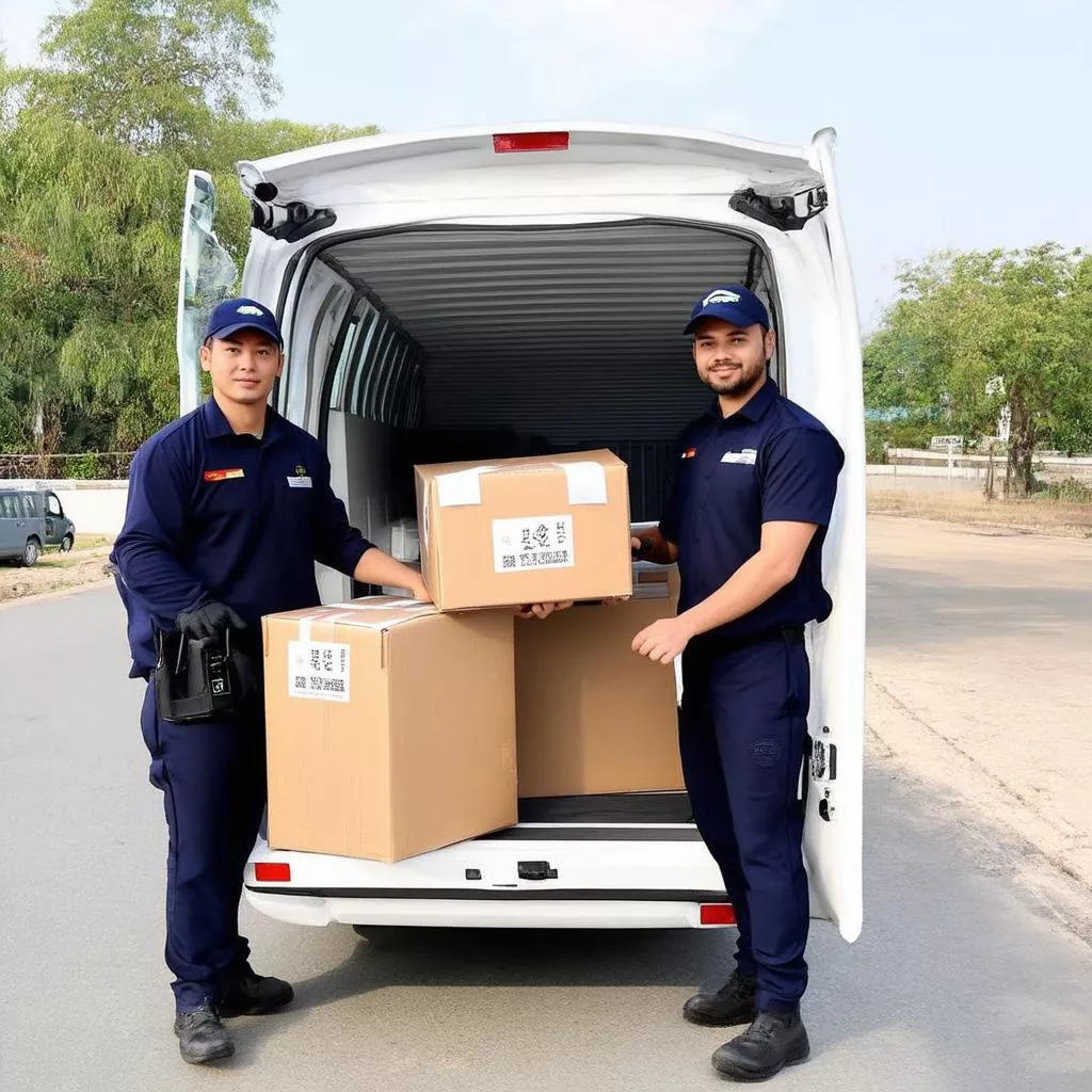 Nhân viên vận chuyển hàng hóa