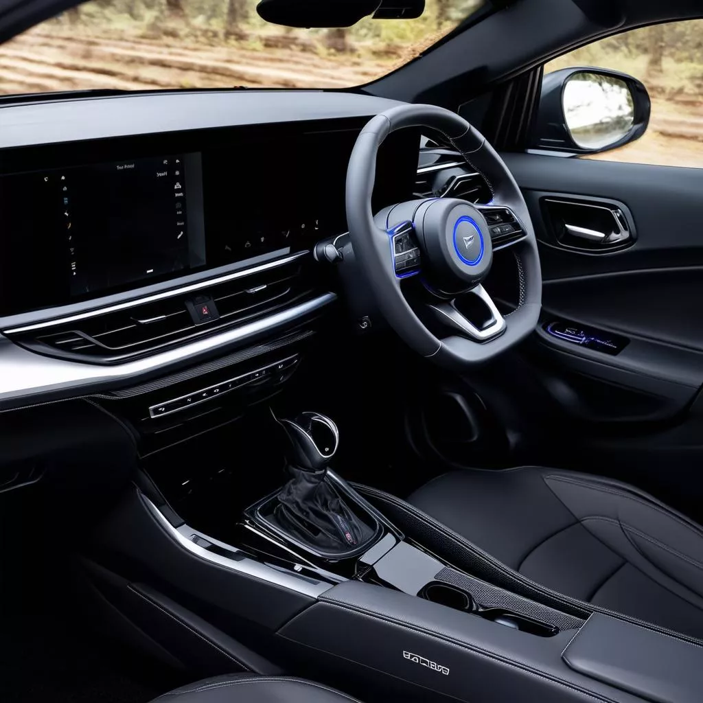 Modern interior of a Chinese mini electric car