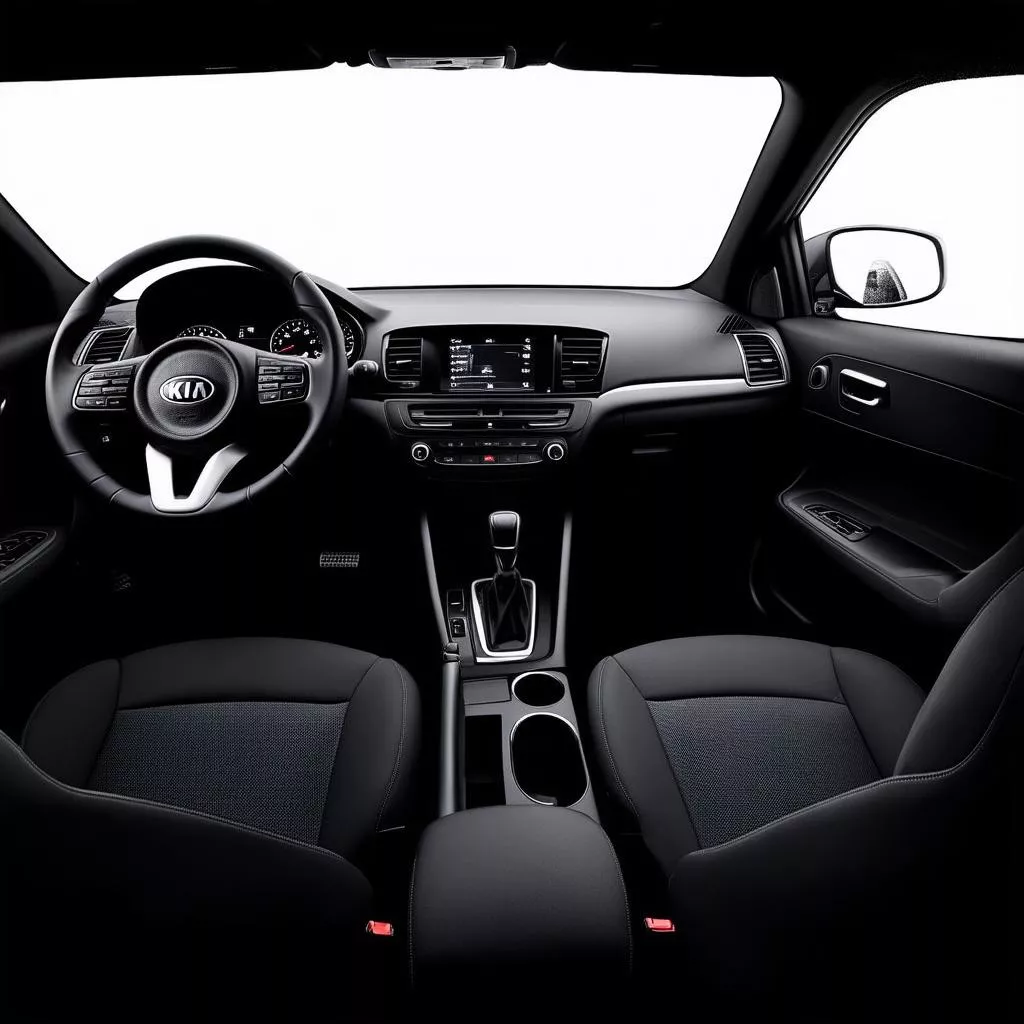 Nội thất Kia Morning màu đen