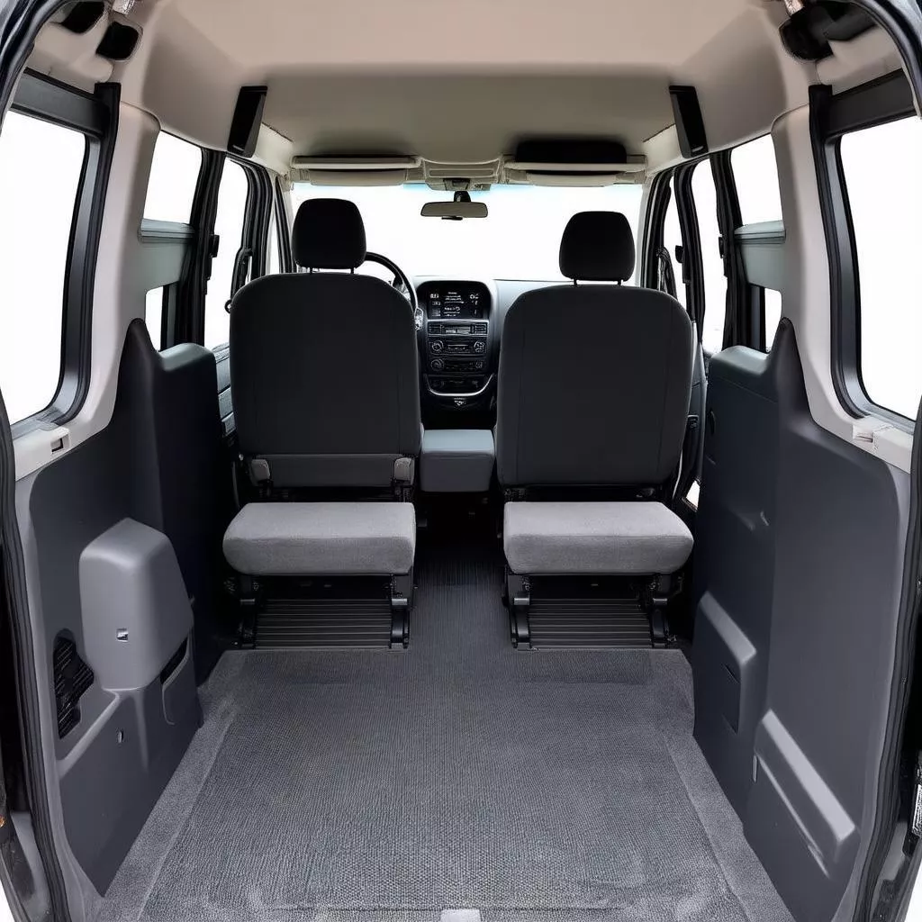 Spacious interior of the 2016 Toyota Hiace