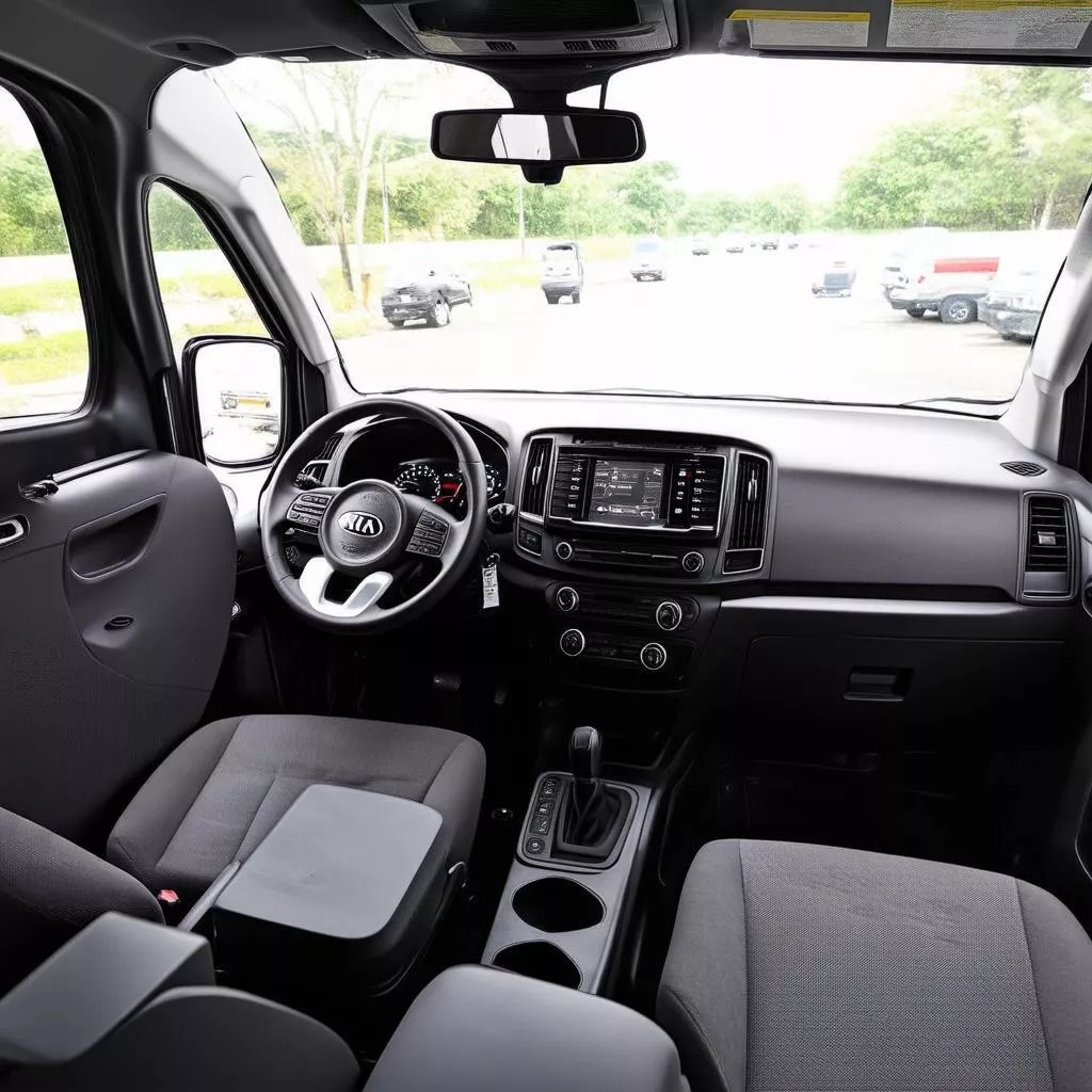 Nội thất xe ô tô Kia Van 2 chỗ