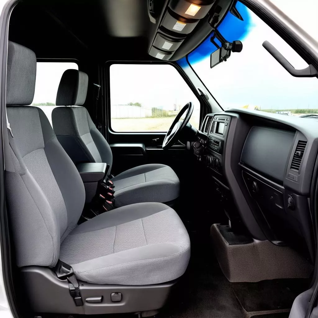 Nội thất xe tải Fuso 8 tấn hiện đại