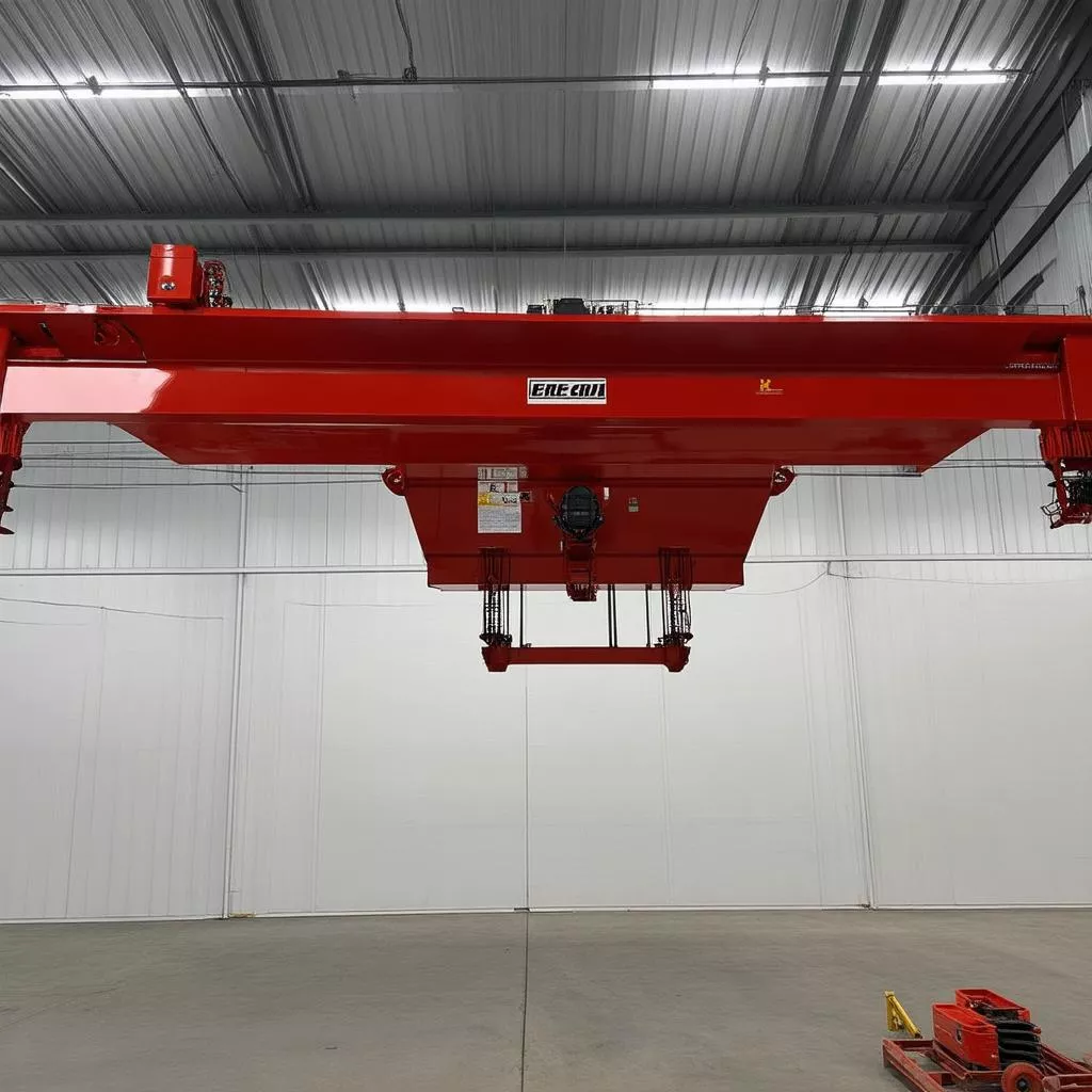 pa lăng cầu trục màu đỏ