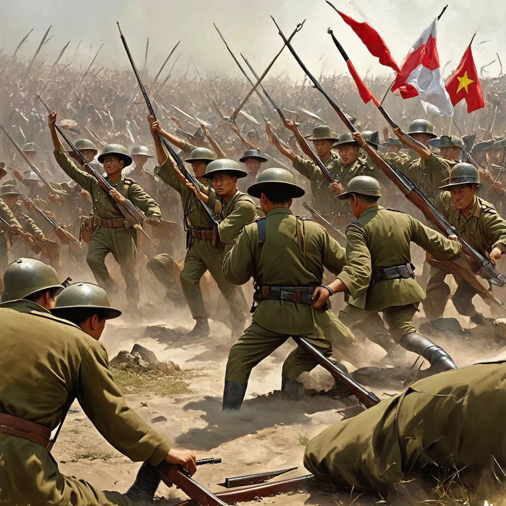 Vietnamese soldiers and civilians defending Gia Định