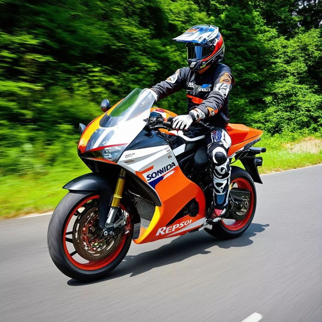 Riding Honda Sonic Repsol