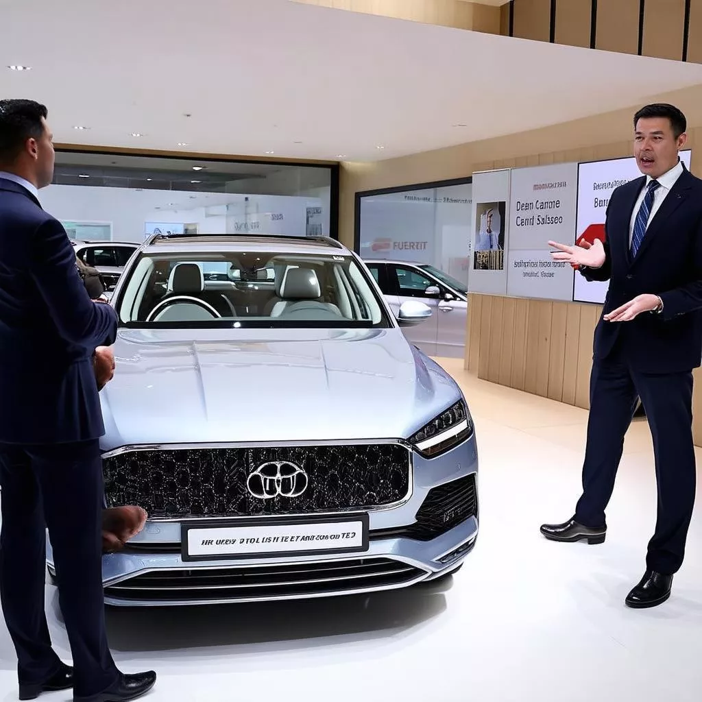 자동차를 소개하는 영업 사원