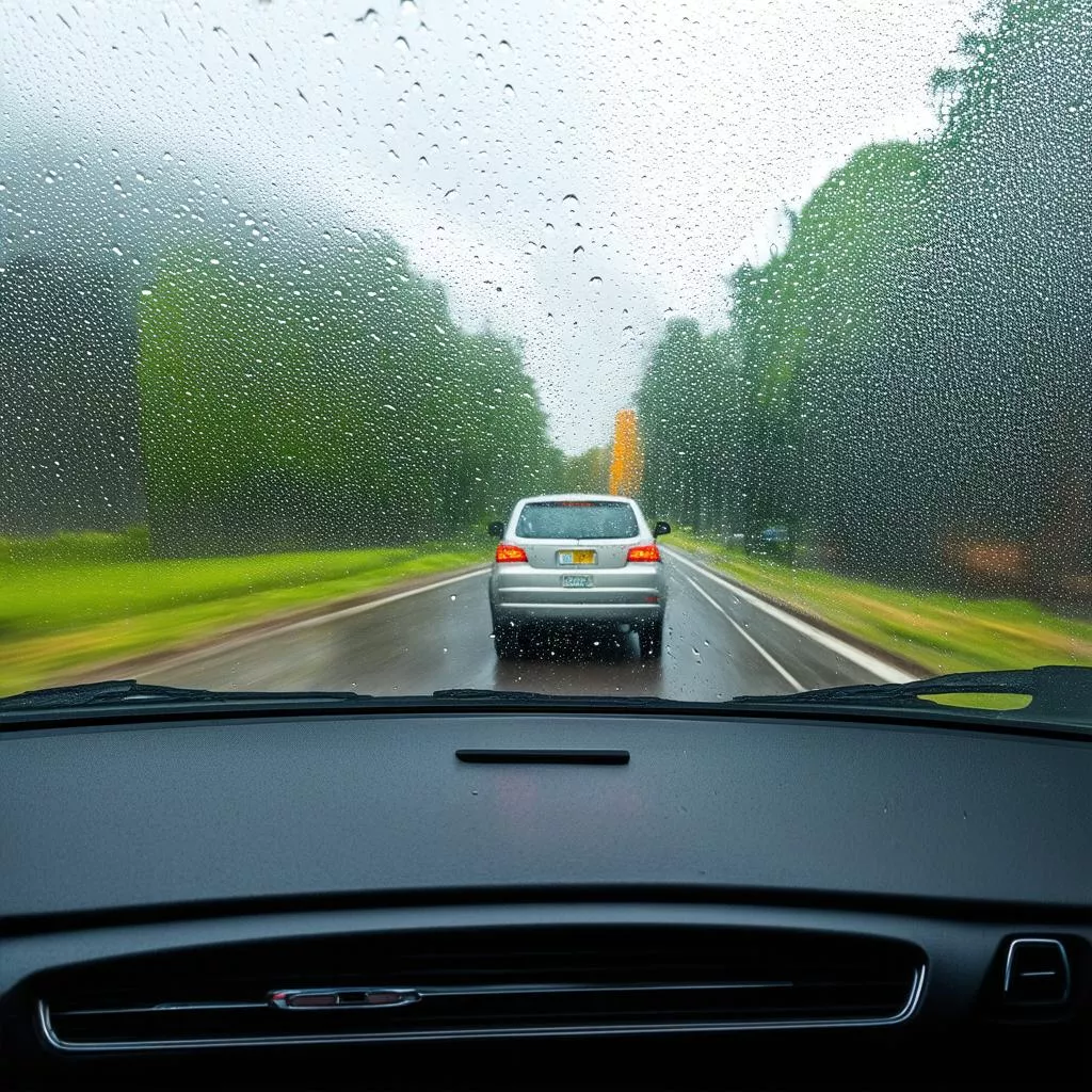 Sấy kính ô tô trong mưa