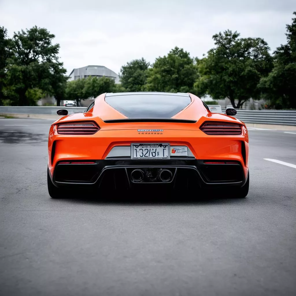 Sports car with a unique number plate