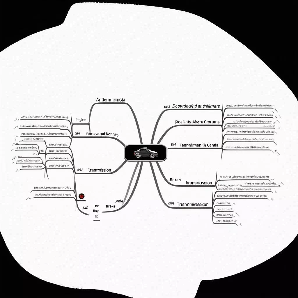 ऑटोमोटिव शब्दकोश माइंड मैप