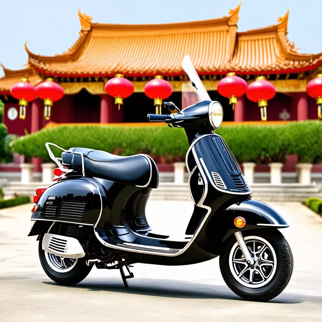 Sơn xe Vespa LX phong thủy