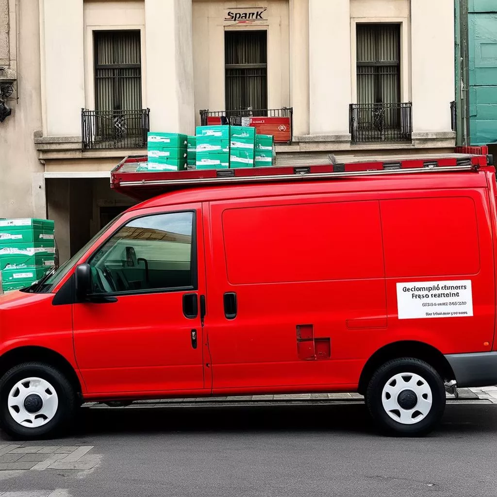 Chevy Spark Van Making a Delivery