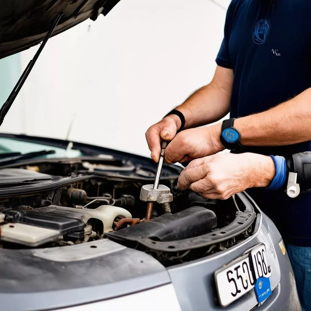 Sử dụng dụng cụ sửa chữa xe