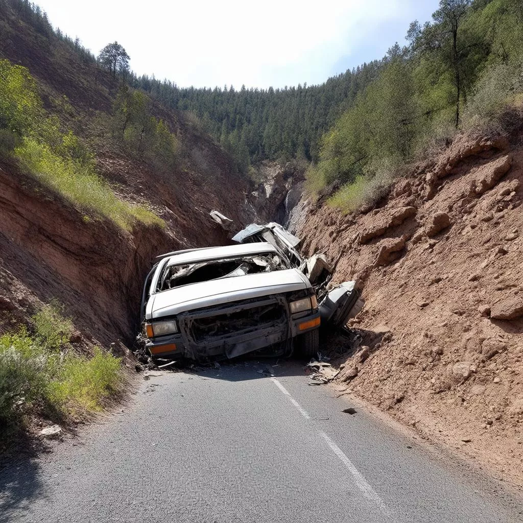 Tai nạn giao thông xe tải lao xuống vực
