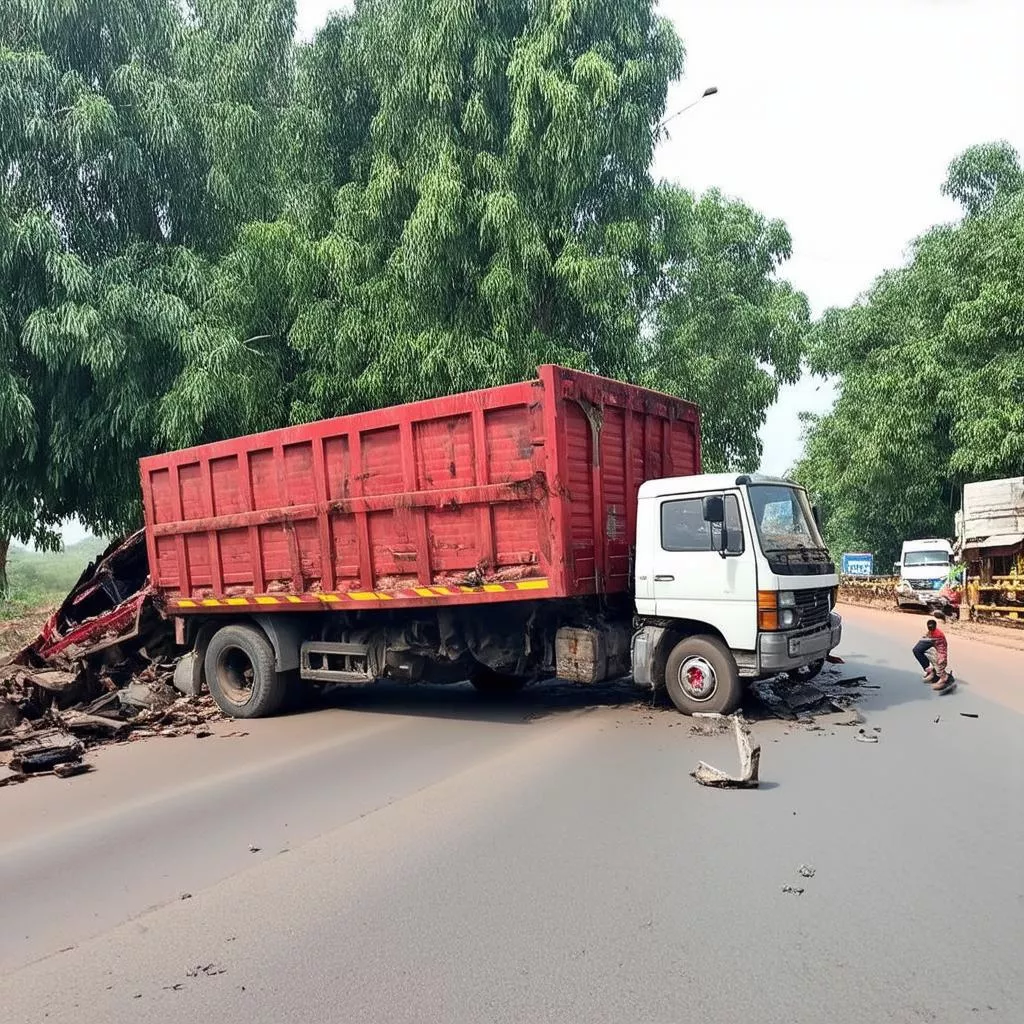 Tai nạn xe tải chở quá tải trọng