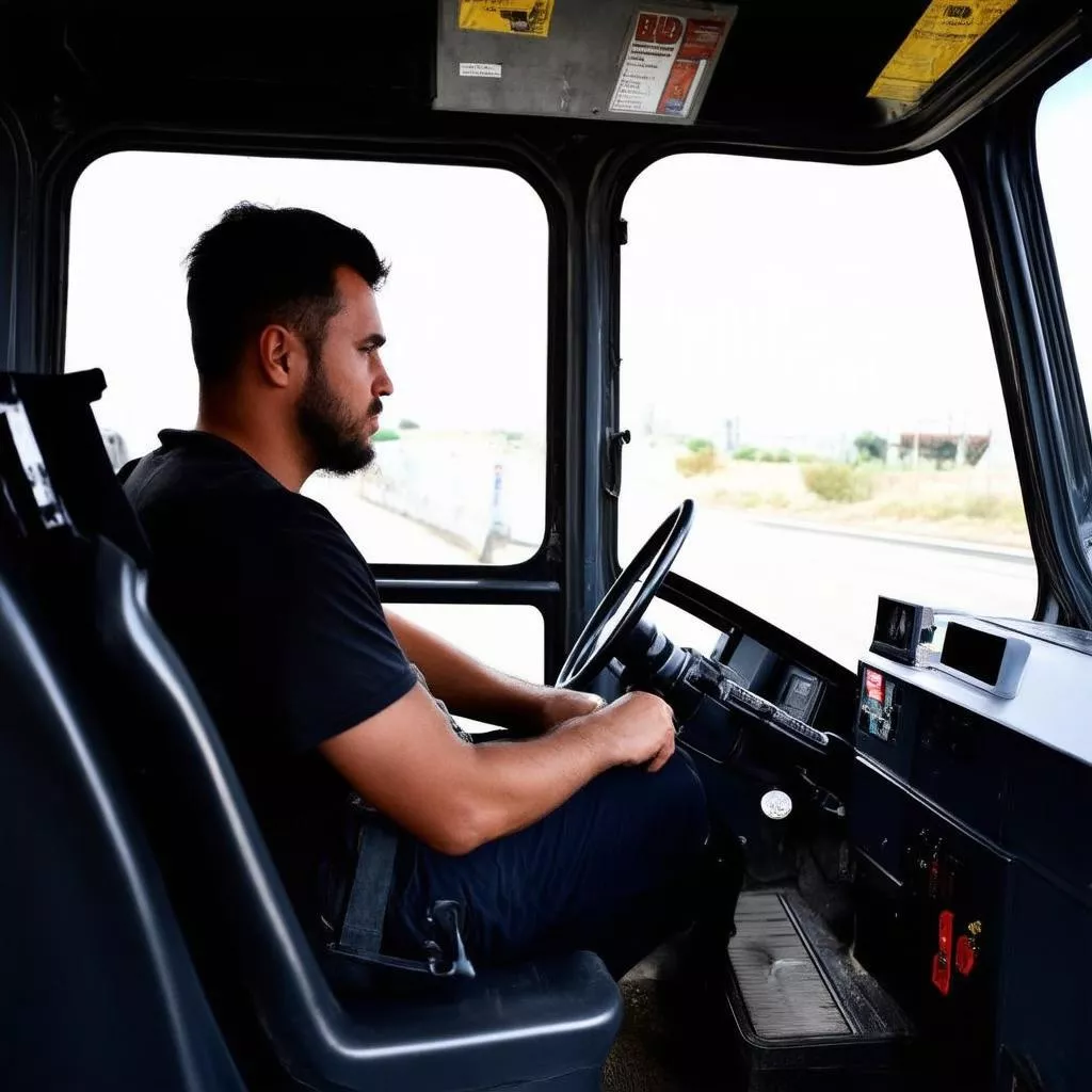 Tài xế đang chờ hàng