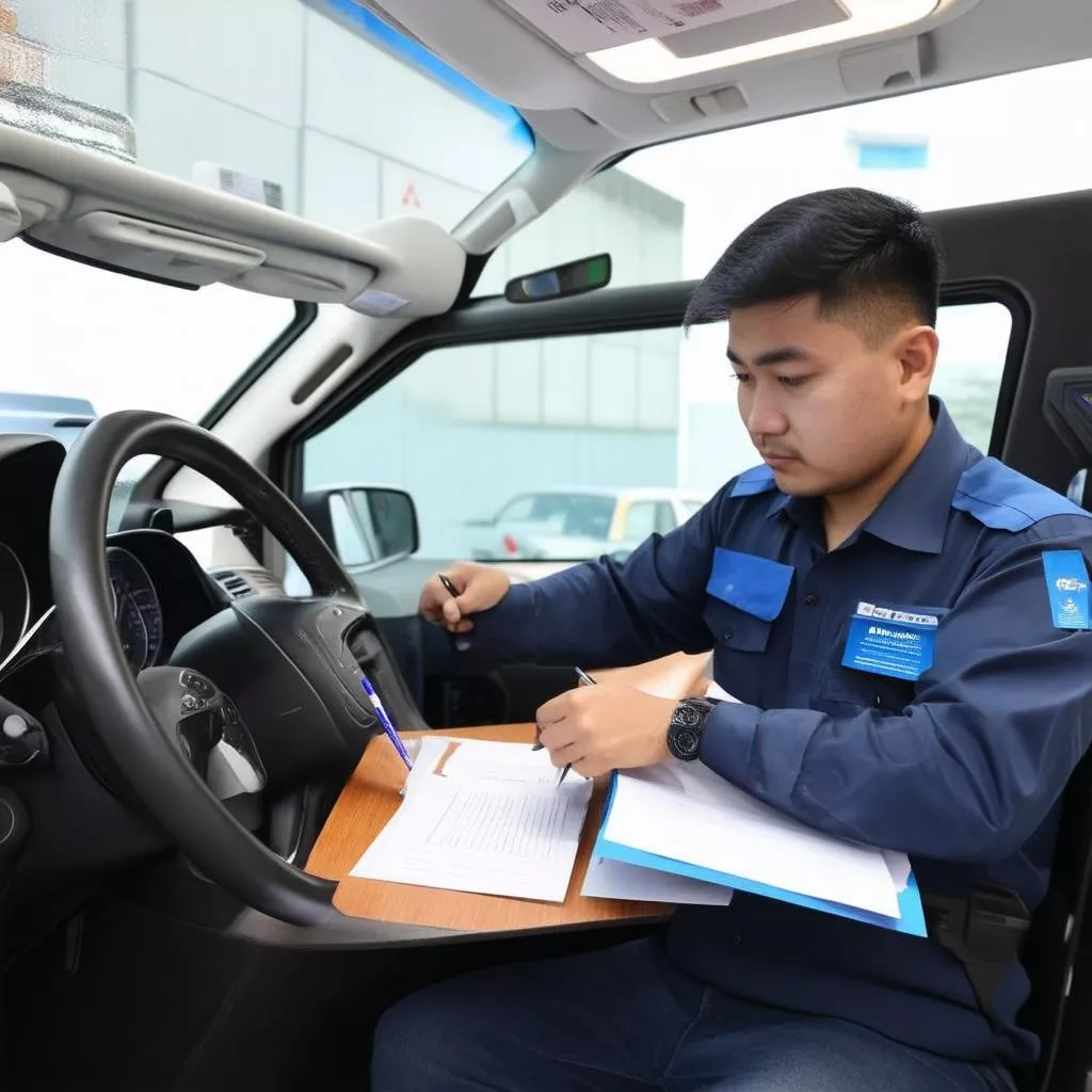 司机在办公室办理国泰汽车保险