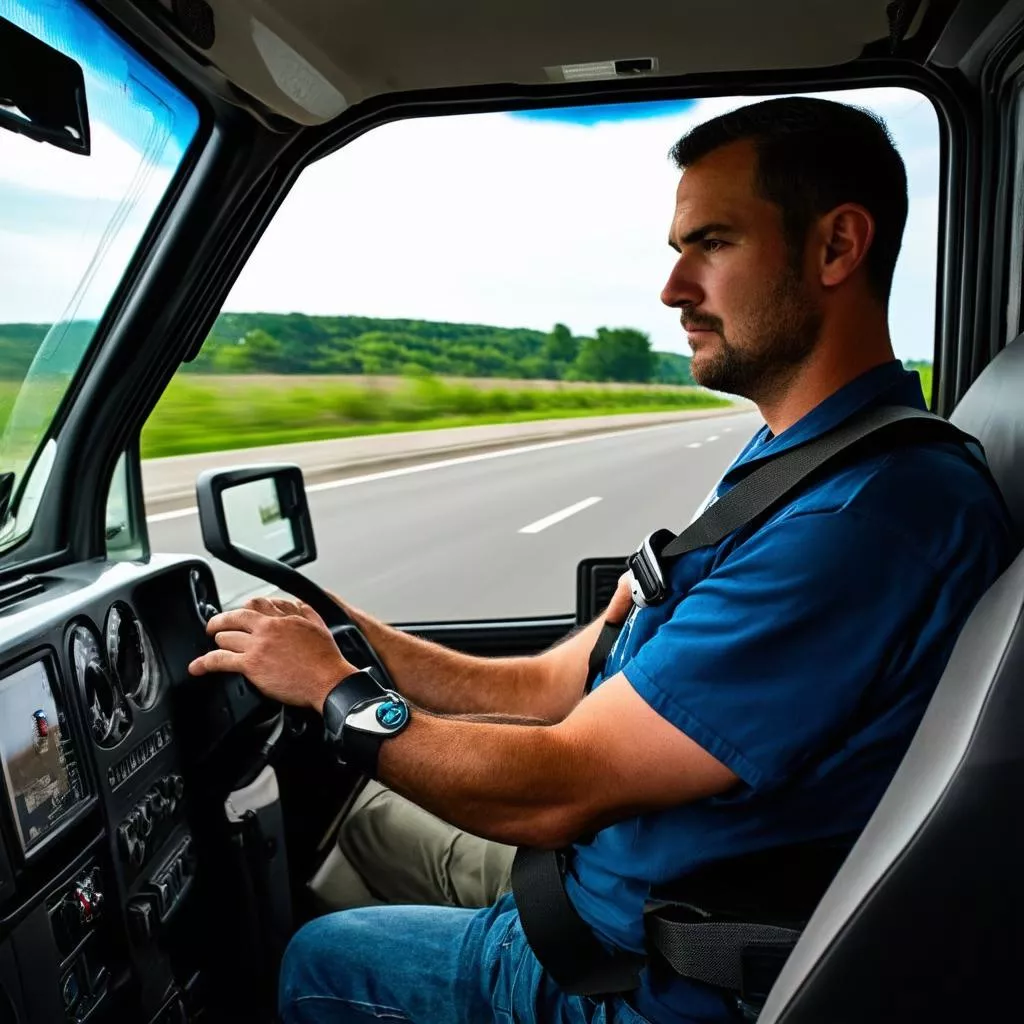 Camionista alla guida