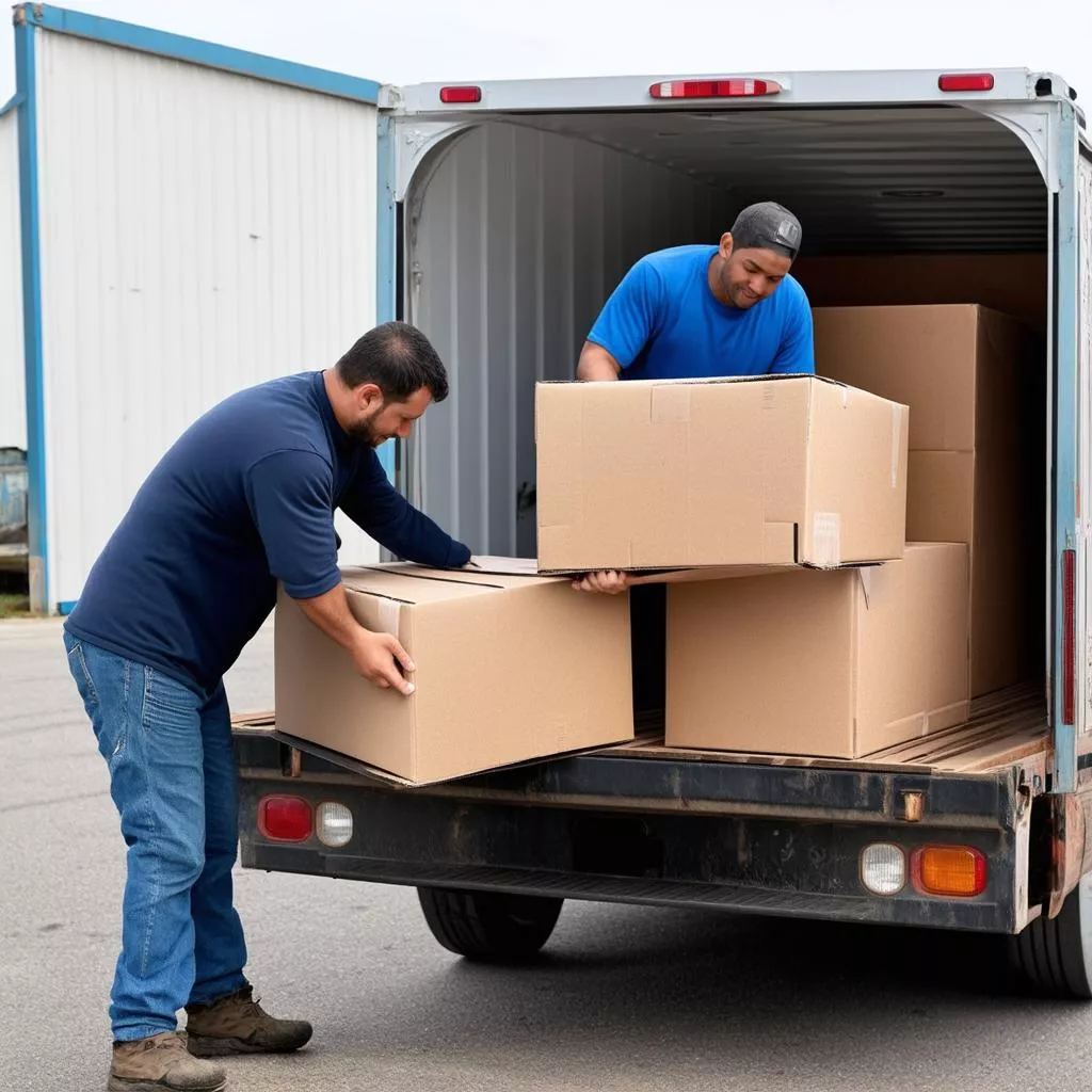 Driver transporting goods