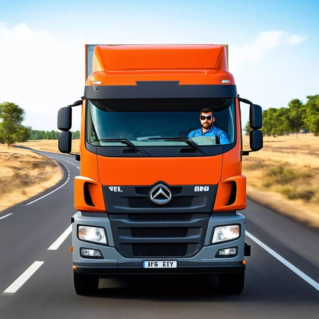 Truck driver driving a truck