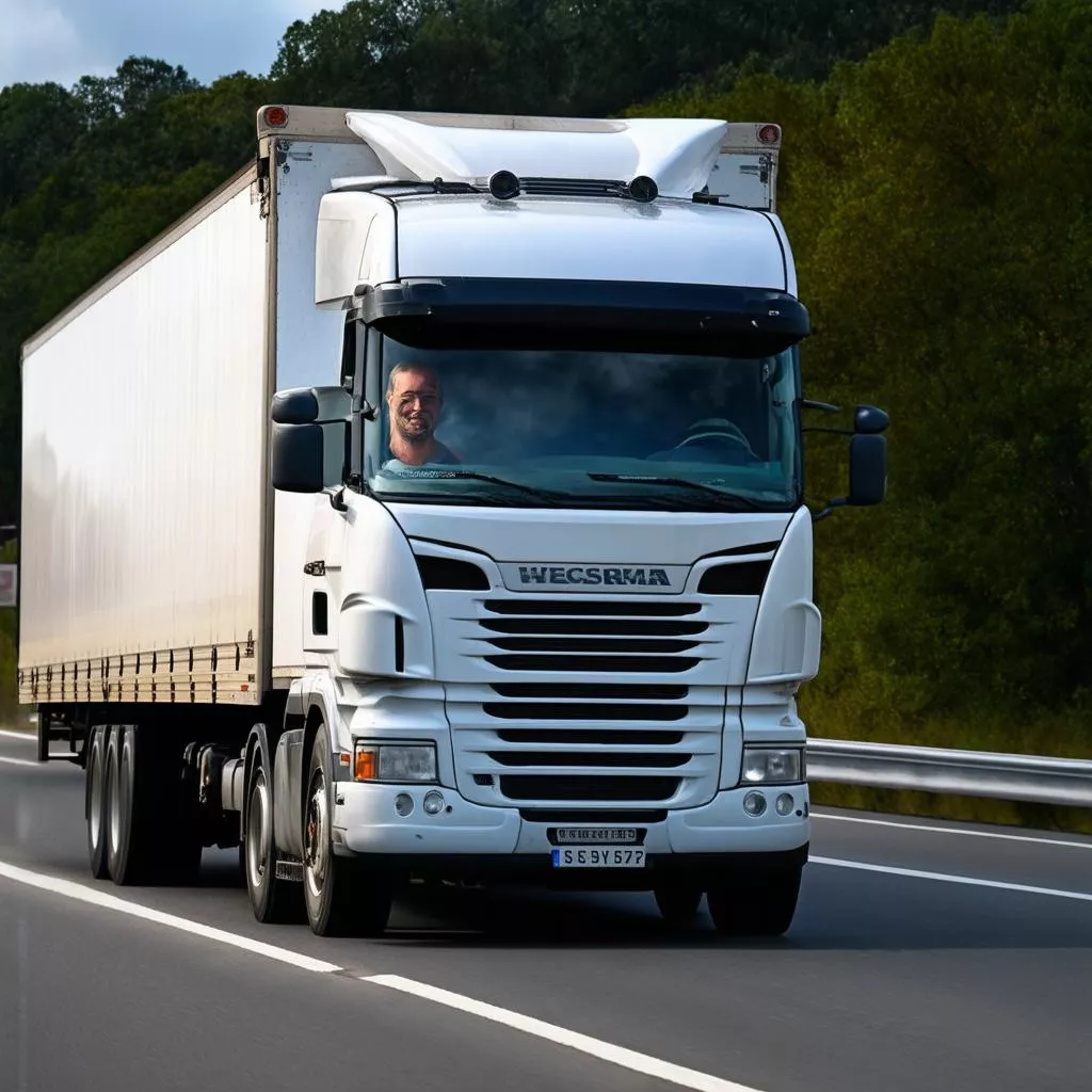 Tài xế lái xe tải