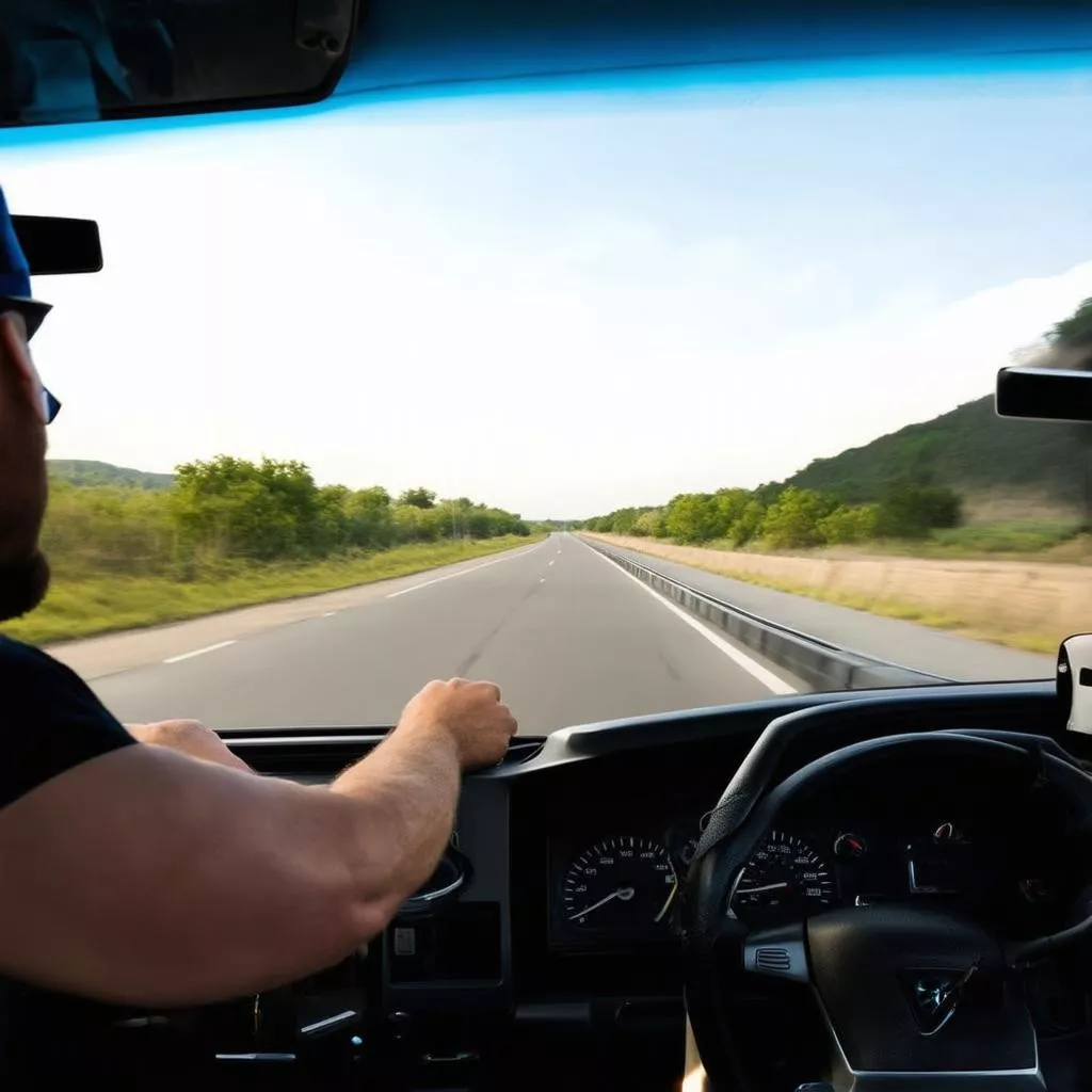 Tài xế lái xe tải