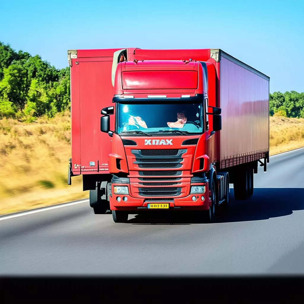 Truck driver driving