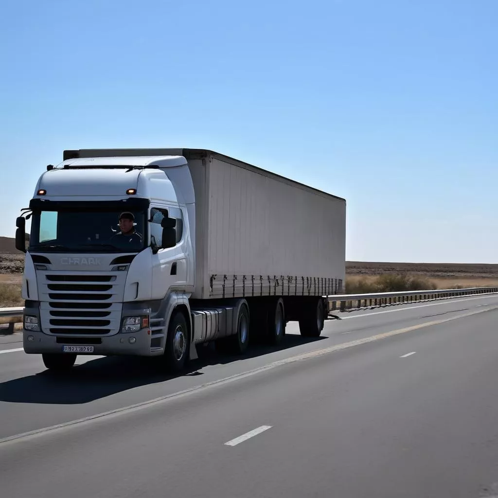 Truck driver driving a truck