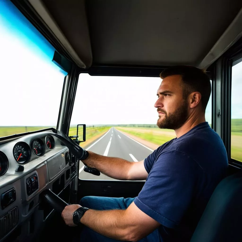 Tài xế lái xe tải