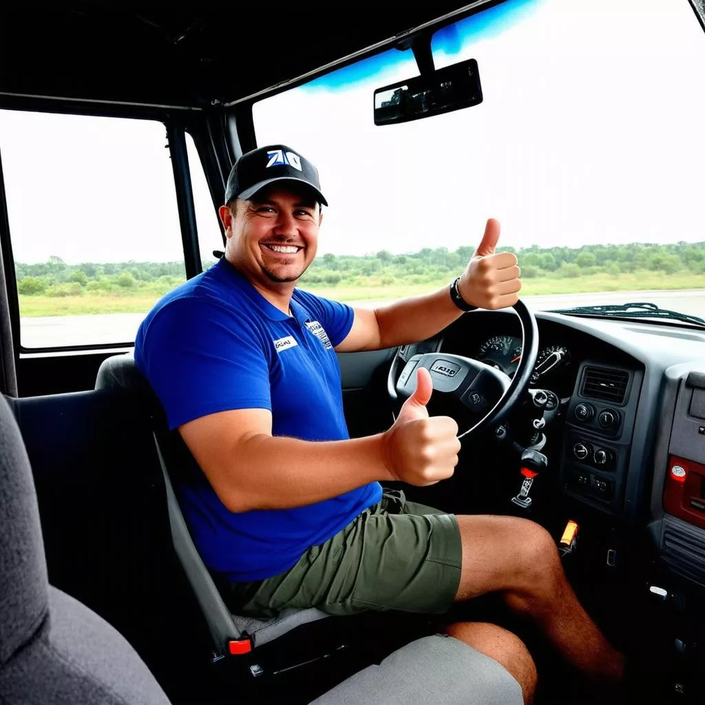 Tài xế lái xe tải Jac